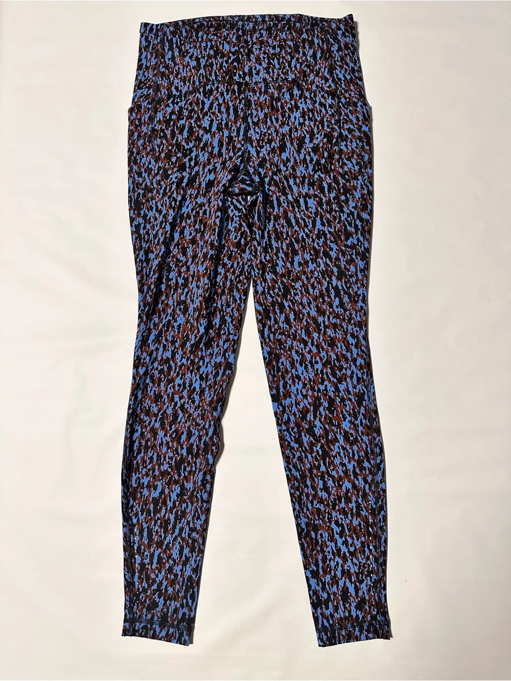 lululemon athletica Blue and Black Printed High-Rise Leggings